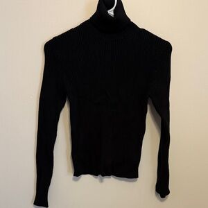 Zara Black Ribbed Turtleneck Sweater